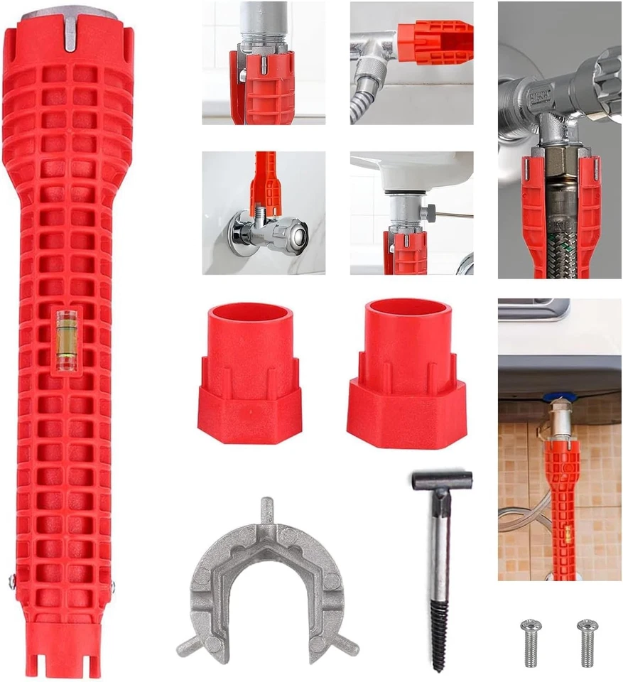 8 in 1 Faucet Sink Installer Home Multi Tool Pipe Wrench For Plumbers Homeowners - Image 2 of 4