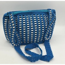Blue Vintage Soda Pop Tab Handmade Purse Boho Hippie Retro Lined w/Zipper