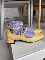 Off the Hook 'FLEET' Block Heel Leather Heeled Mary Janes Shoes Yellow UK7 EU41