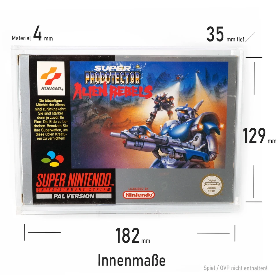 Acrylic Case for Super Nintendo Game Original Box SNES UV Protective Sleeve Box Protector N64 - Image 3 of 4