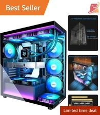 ATX PC Case Metal Tempered Glass 7 PWM ARGB Fans Mid Tower Gaming PC