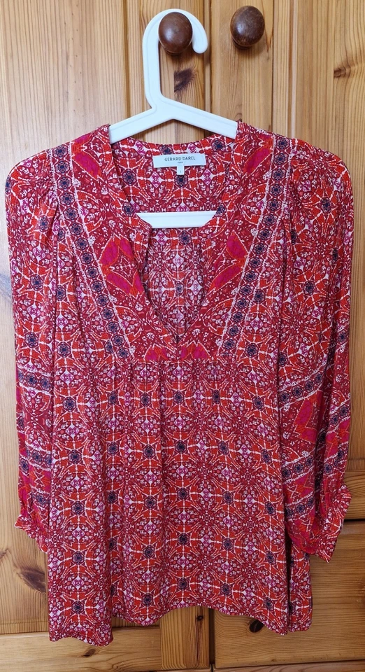 Blouse Gérard DAREL rouge Portée 1 fois - Photo 1/4