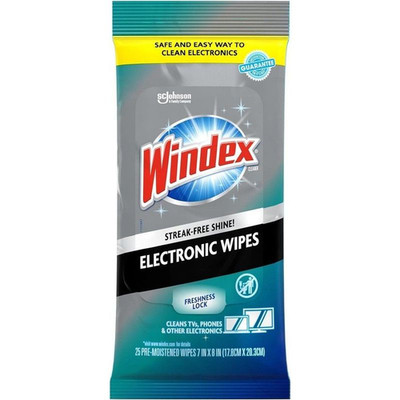 Windex Electronic Cleaning Wipes, Pre-Moistened Screen 25 Count (Pack of 1)