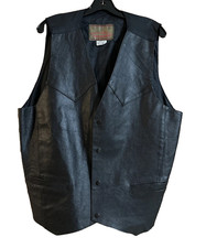Permit Platinum Leather Vest Men Size XL Black