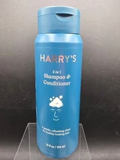 Harrys 2-In-1 Mens Shampoo & Conditioner Peppermint Scent Sulfate-Free 14 Fl Oz