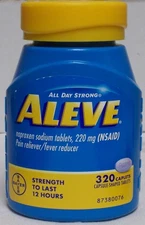 Aleve All Day Strong 220 mg (NSAID Pain/Fever Reliever 320 Caplets Blue Bottle