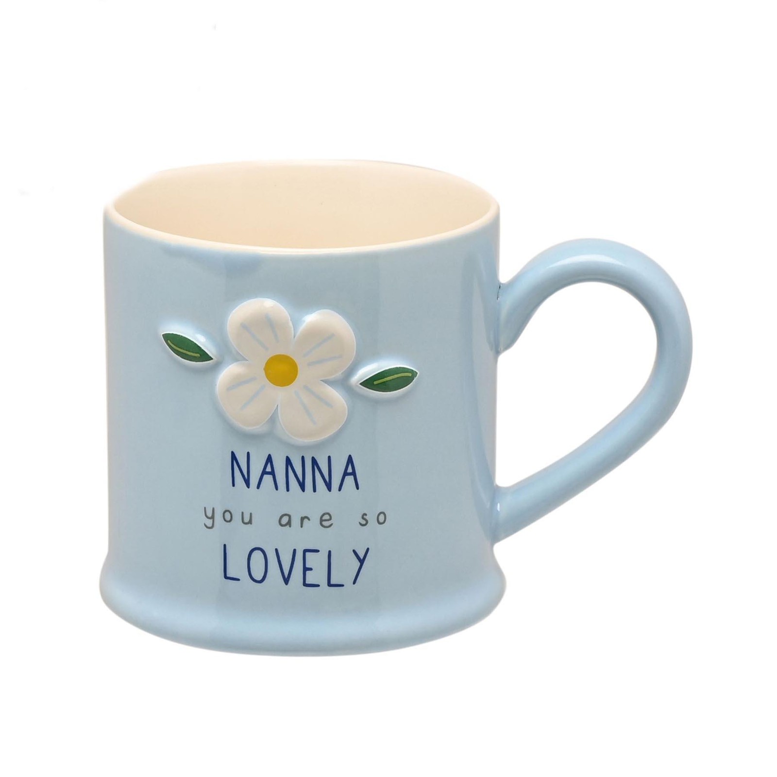 Ceramic Mug for Nanna with Embossed Floral Design and Wording 290ml