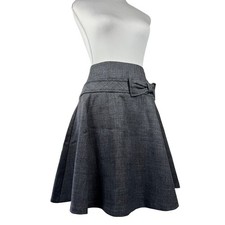 Vintage Y2K Necessary Objects Gray Mini Skirt w/ Waist Bow