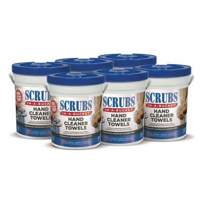 SCRUBS 42272CT In-A-Bucket 10 in. x 12 in. Hand Cleaner Towels (6/Carton) New