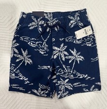 NWT Gap Kids Blue Tropical Print Cotton Shorts XS
