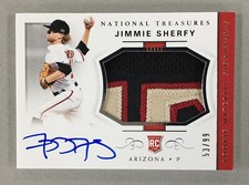 Jimmie Sherfy 2018 Panini National Treasures Rookie Material Signature Auto /99