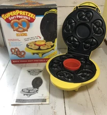 Smart Planet Super Pretzel Yellow Electric Soft Pretzel Maker with Recipes SPM-2