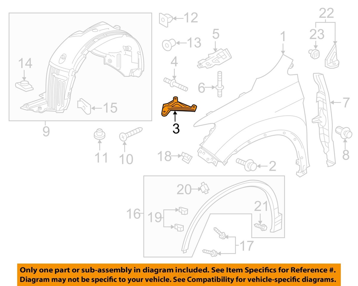 HONDA OEM 19-22 Pilot Fender Components-Fender Front Bracket