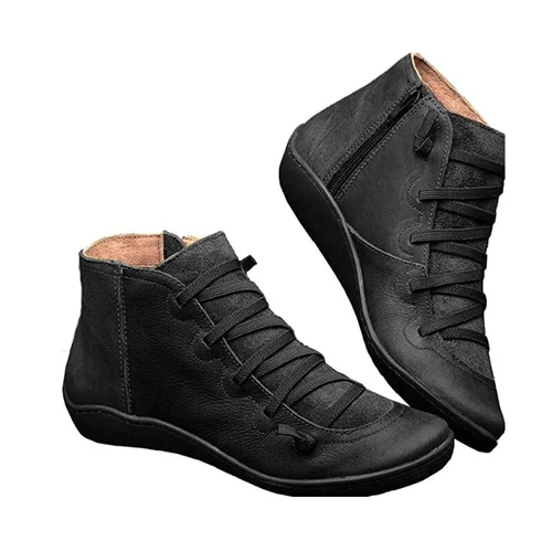 Women Ankle Boots Flat Leather Arch Support Sneakers Casual Work Bootie Shoes Sz - Bild 72 von 72