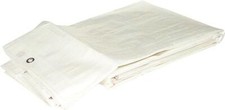 Plane aus HDPE-B&auml;ndchengewebe mit LDPE-Beschichtung und Alu-&Ouml;sen, 3x4m, wei&szlig;