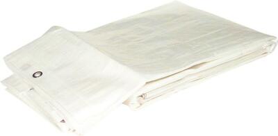 Plane aus HDPE-Bändchengewebe mit LDPE-Beschichtung und Alu-Ösen, 10x12m, weiß