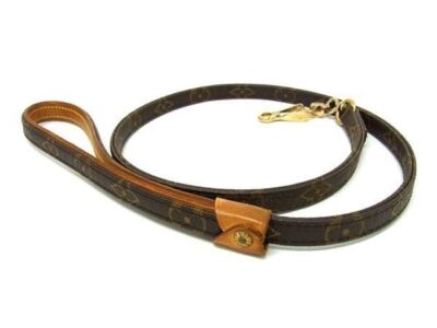 LOUIS VUITTON M58056 Monogram Less Baxter MM Dog Leash Brown 104cm Accessary