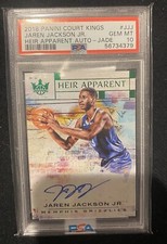 2018 Court Kings Heir Apparent Jaren Jackson Rookie RC Auto Jade PSA10 POP1 SSP