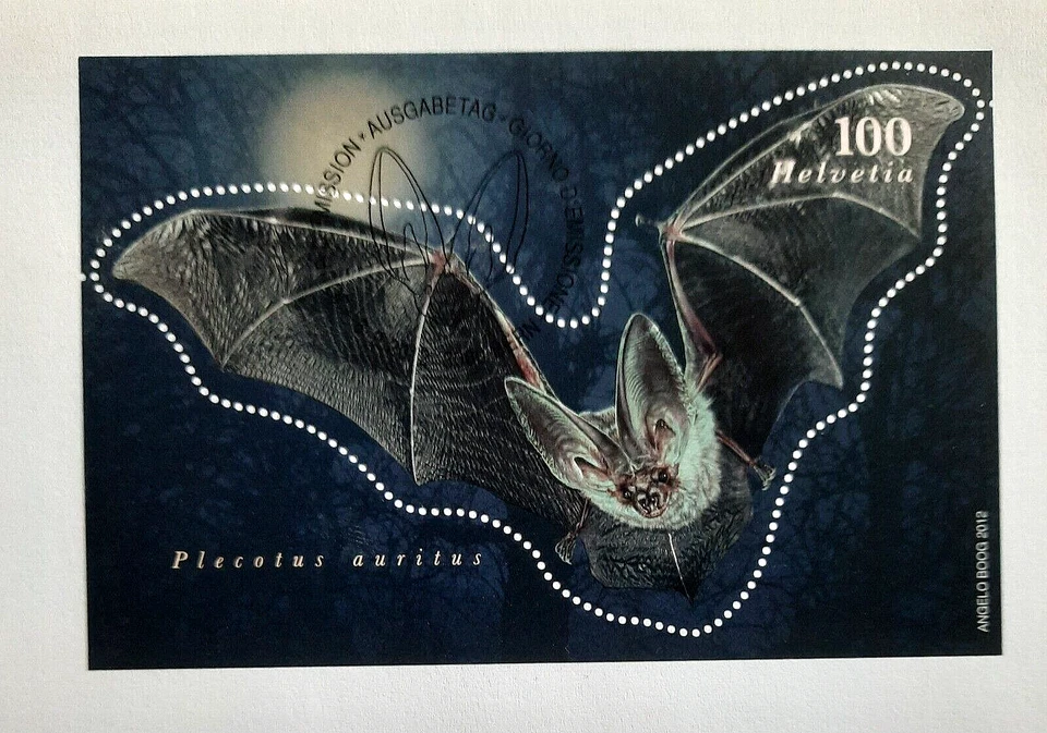 Switzerland - "BROWN LONG-EARED BAT" Unique MS FDC 2012 - Image 3 of 4