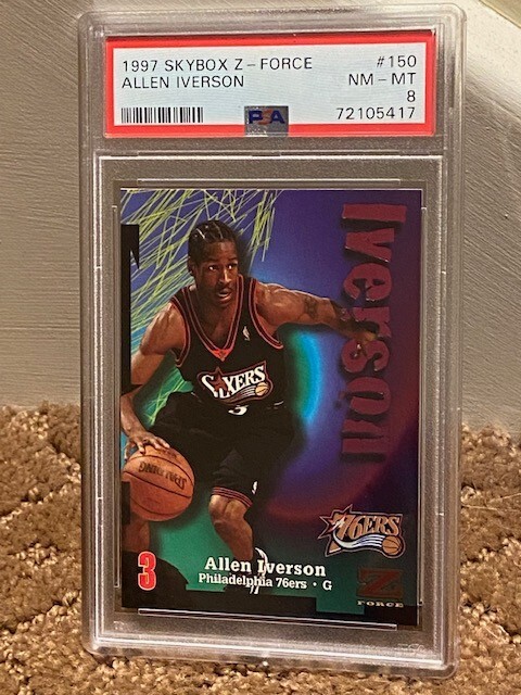 1997 Skybox Z-Force Allen Iverson PSA 8 #150 CENTERED Card NEW