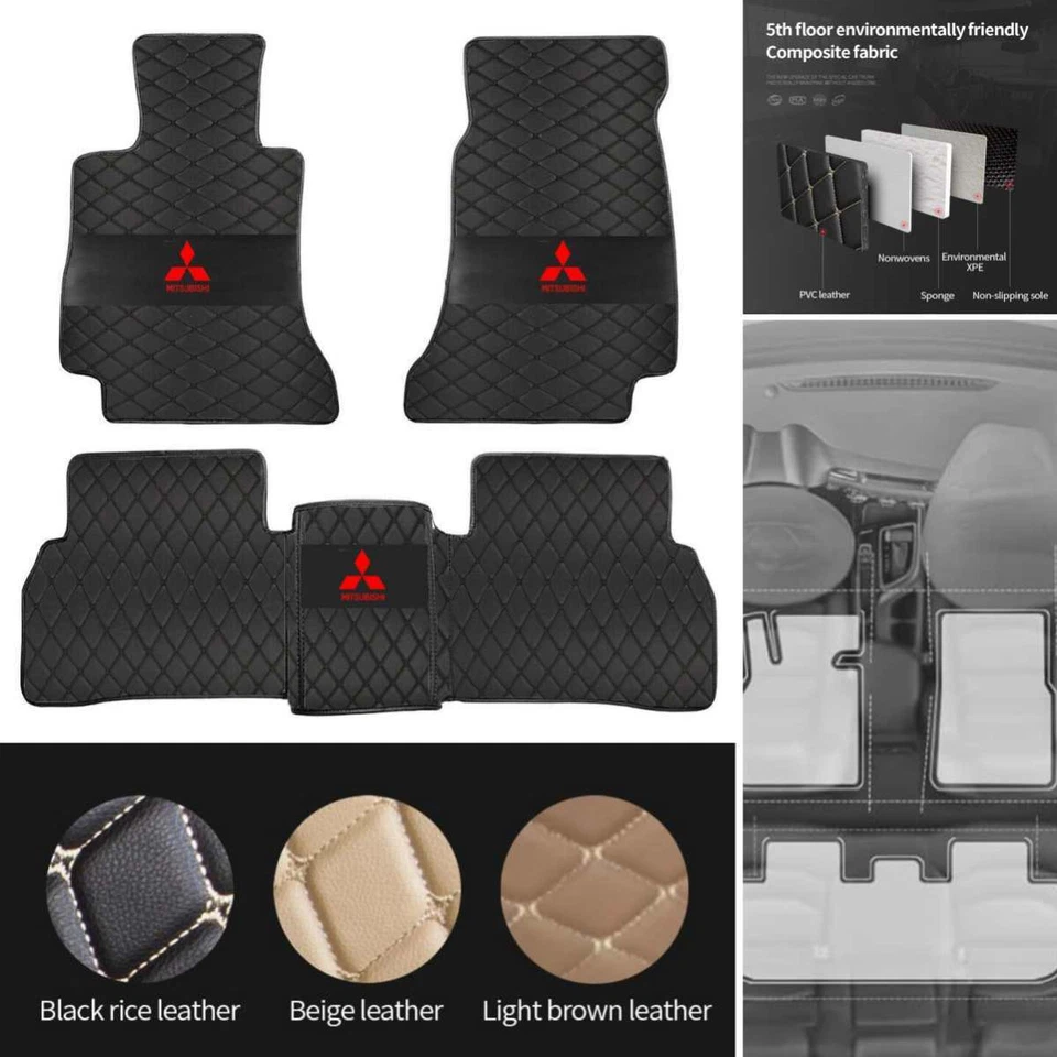 Alfombrillas impermeables personalizadas para todo tipo de clima para coche Mitsubishi alfombrillas para pies Foto 3 de 4