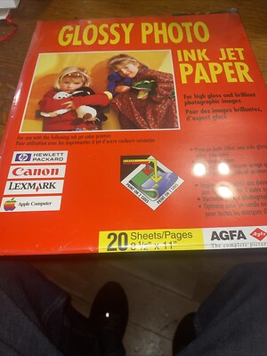 NEW AGFA Glossy Finish PHOTO PAPER 8.5x11''- 20 SHEETSW Ink Jet Printer #351YT