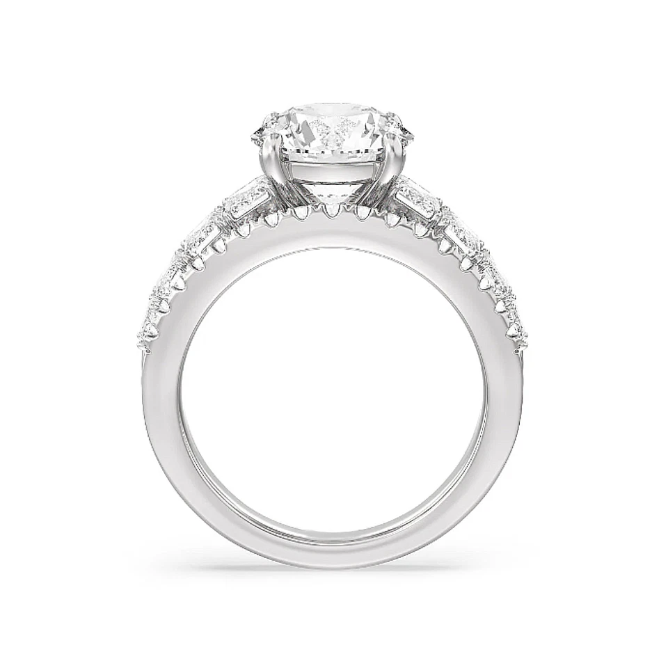 Wedding Diamond Ring 4.25 Ct IGI Certified Lab Created  14K White Gold Round Cut - Image 2 of 4