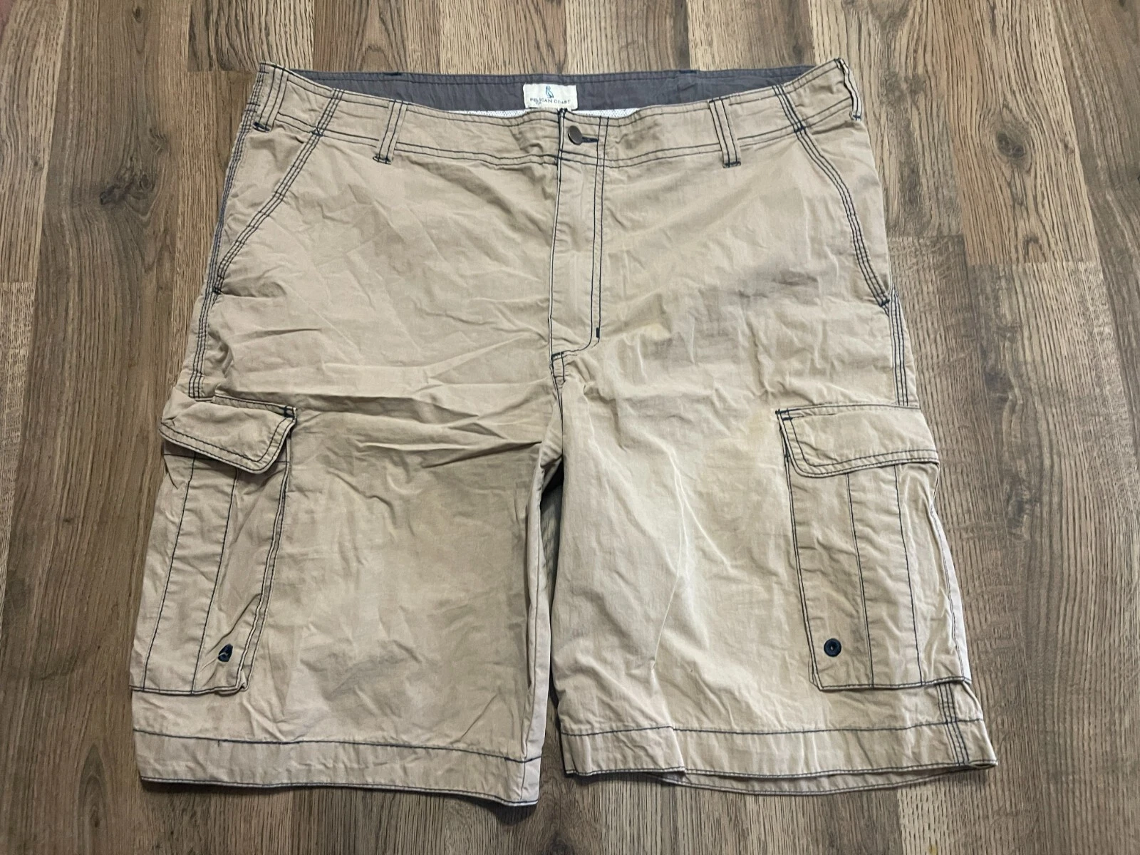 Pelican Coast Shorts, Men's Size 38, Khaki, Cargo Shorts, Pockets