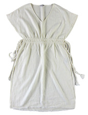 Madewell Cotton Gauze Ivory V-Neck Cap Sleeve Oversize Tunic Midi Smock Dress S
