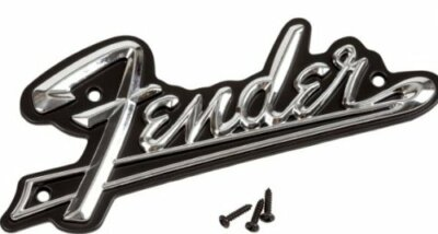 #ad #ad Genuine Fender Amplifier Parts Blackface Metal Amp Logo Plate with Screws $16.04