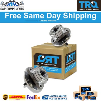 TRQ Front Wheel Hubs & Bearings Pair Set of 2 For 1995-2007 Ford Lincoln Mercury