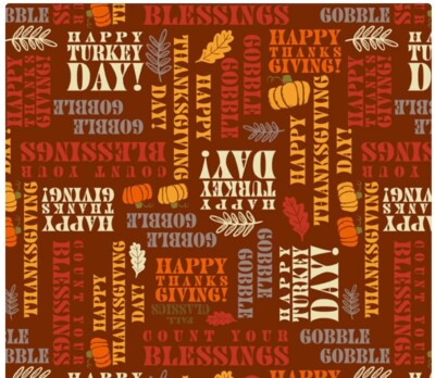 David Textiles Fabric, Fat Quarter 18'' X 21'', 100% Cotton, ''Happy Thanksgiving''
