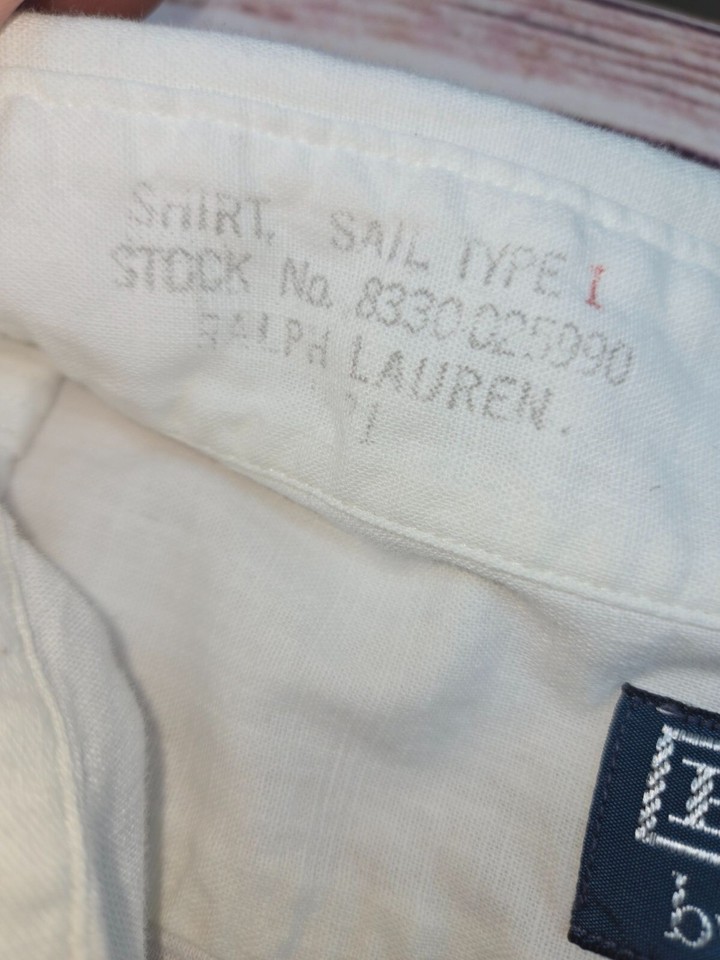 Polo Ralph Lauren XXL White Cotton Sail Type I Shirt Rare Inside