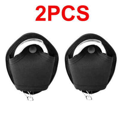 2x Handcuff Case Fit Hinged & Chain Handcuffs MOLLE Law Enforcement Cuff Holder