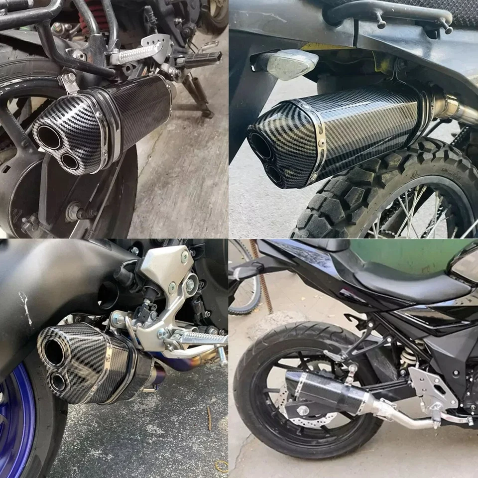 51mm Universal Motorcycle Exhaust Pipe Slip-on Muffler Tips Model A08 - Image 4 of 4