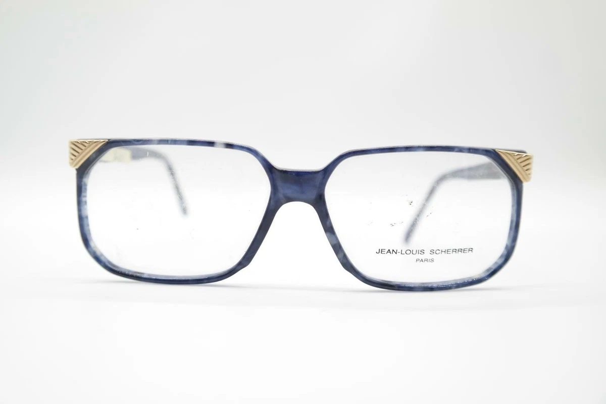 Vintage Jean Louis Scherrer 104 Bleu Or Ovale Lunettes Monture NOS