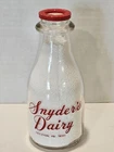 Vintage Snyder's Dairy One Pint Glass Mlik Bottle Hazleton PA