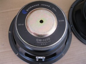 ONE (1) GOLDWOOD SOUND GW-1058 8 OHM 10" WOOFER / SPEAKER, WITH METAL GRILL
