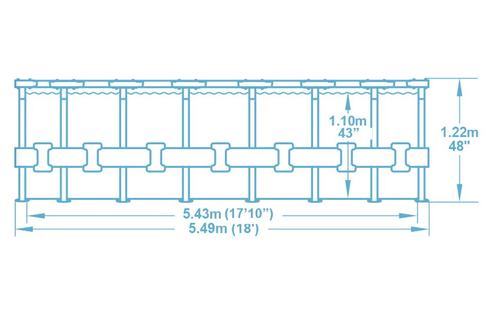 BESTWAY Set Frame Pool Swimming Pool Gartenpool Schwimmbecken 488 x 122 cm - Bild 3 von 4