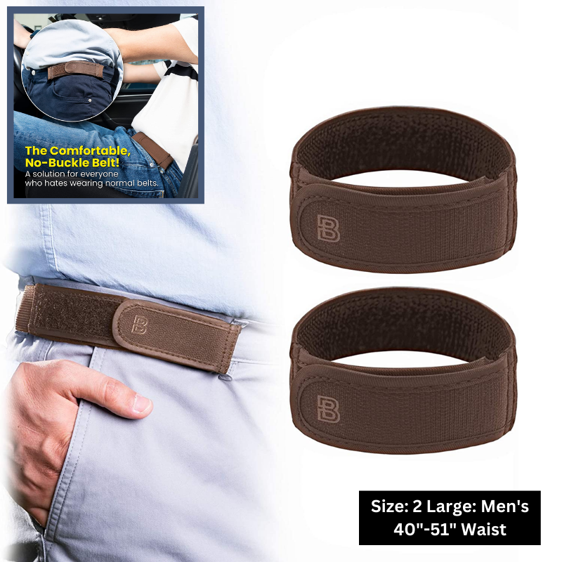 BeltBro Titan No Buckle Elastic Belt For Men Fits 1.5 Inch Belt Loops Comfort