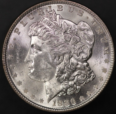 1886 MORGAN SILVER DOLLAR-FRESH FROM AN OLD COLLECTION- LOT 8389
