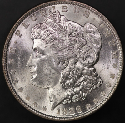 1886 MORGAN SILVER DOLLAR-FRESH FROM AN OLD COLLECTION- LOT 8389