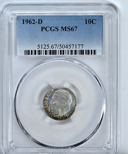1962-D Roosevelt Dime PCGS Graded Coin MS67 #5125