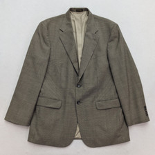 Stafford Men's Blazer Jacket Sport Coat Size 42R Beige Black Houndstooth Plaid