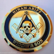  Master Mason Hiram Abiff  Commemorative  Thick coin 1.75" Freemasonry
