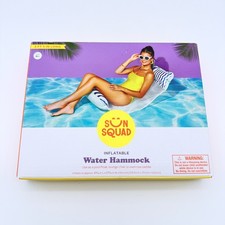 Sun Squad Inflatable Hammock Pool Float - Navy White 3ft 5 3/4 inches long NEW
