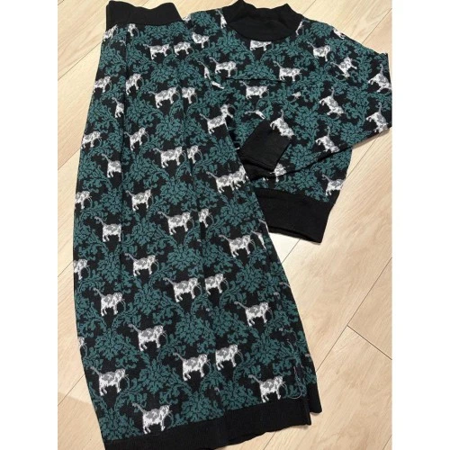 GU UNDERCOVER set maglione e gonna in maglia jacquard