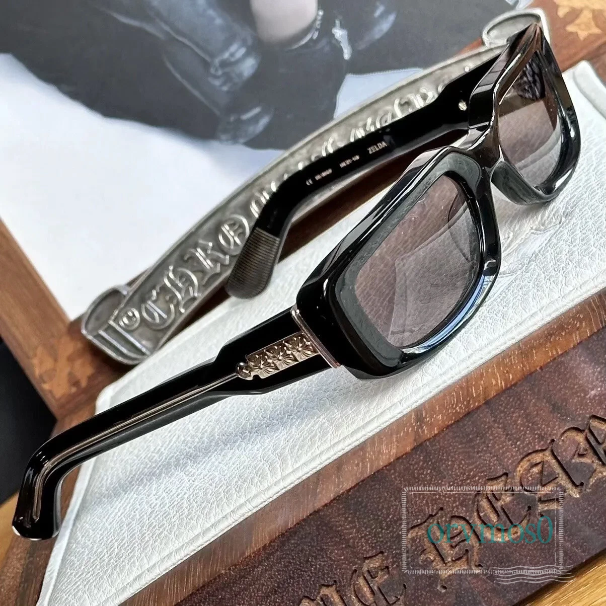 Chrome Hearts ZELDA Black-Frame Casual Square Sunglasses 53 21-143