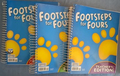 BJU Press Footsteps For Fours Teachers Edition Part 1, 2, 3 W/ CD