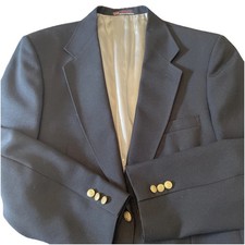 Stafford Mens Jacket 40S Navy Blue Wool Blend Classic Fit Sport Coat Blazer USA